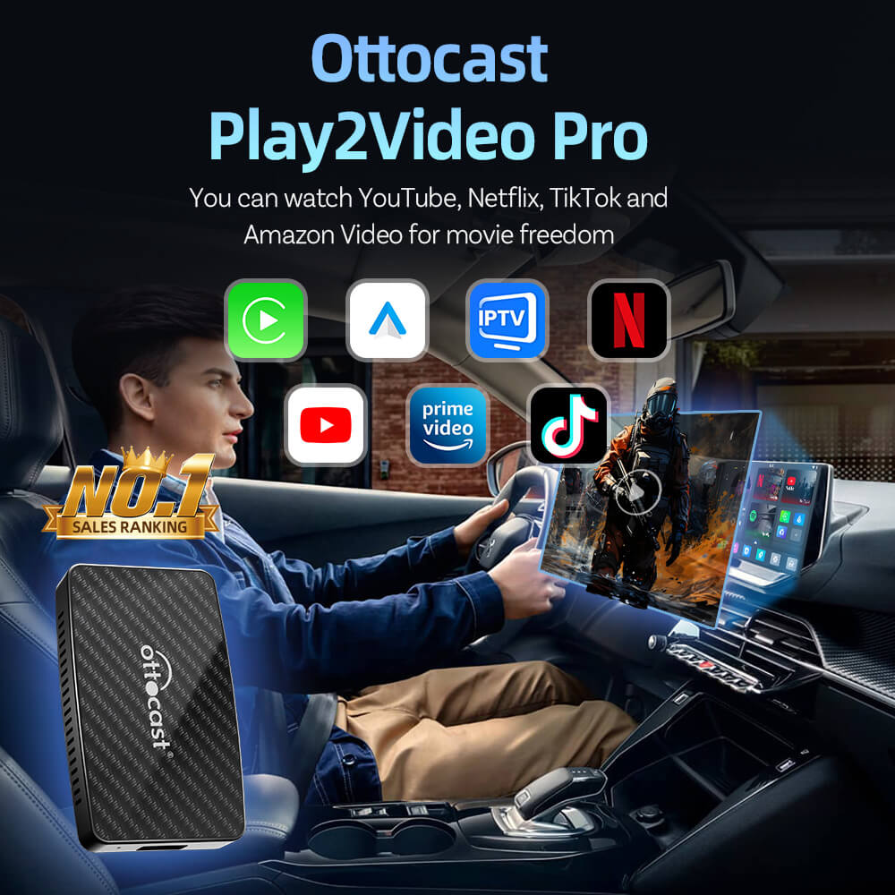 Adaptateur tout-en-un sans fil CarPlay/Android Auto Play2Video Pro